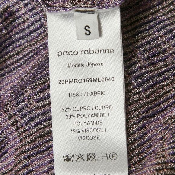 Paco Rabanne Purple Lurex Jacquard Knit Long Dress S - Picture 7 of 7